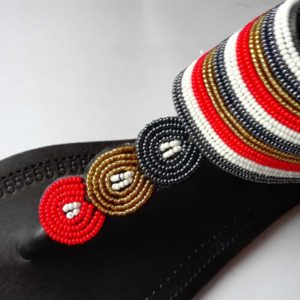 Leather and Bead Sandals from Kenya