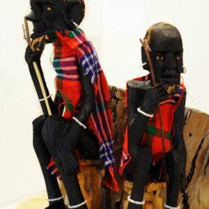 african wood statues masai