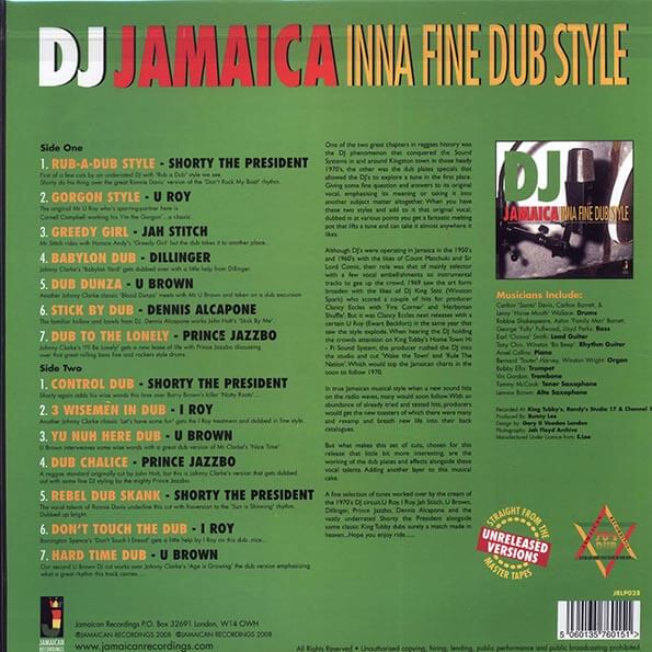 DJ Jamaica Inna Fine Dub Style - U Roy, Shorty The President, I Roy, Etc.