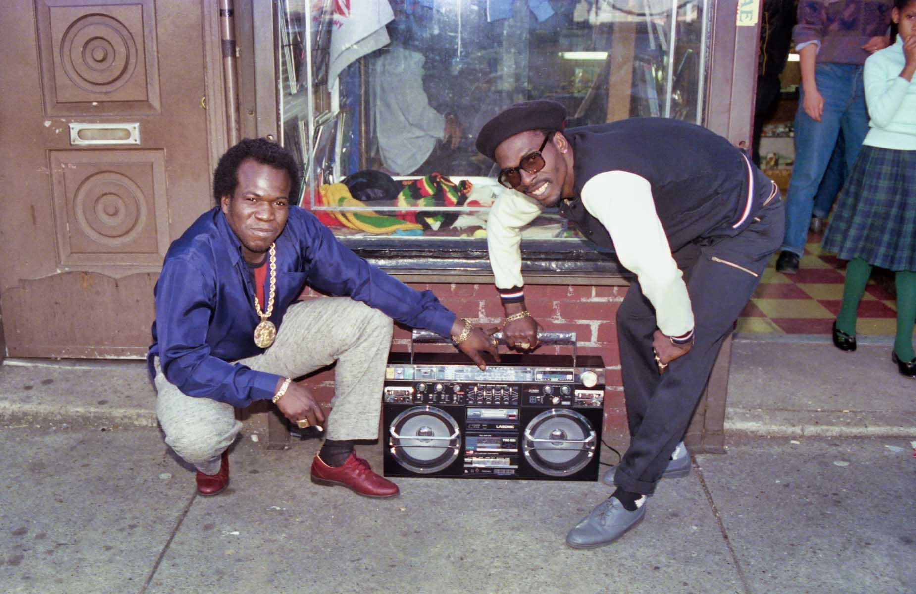 Barrington Levy and Leroy Smart, Jah Life shop, New York in 1985 - photo by © Beth Lesser